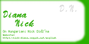 diana nick business card